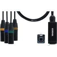 Cordial CDX 07 MN 3 QUAD - CORDIA LEthercon QUAD DMX-AES/EBU-Adapter, 0,70m