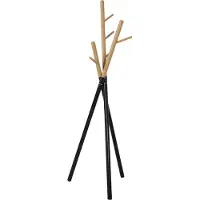 En.casa Garderobenständer Laerdal 172x49x49 cm Stahl Schwarz/Holzoptik