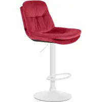 CLP Barhocker Laurel Samt rot/Metall matt weiss