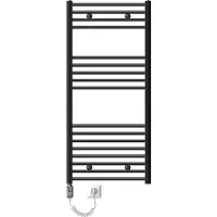 LuxeBath Elektrischer Badheizkörper mit Heizstab 1200W 600x1200 mm Anthrazit gerade mit Seitenanschluss & Thermostat Touchbedienung