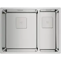 Teka FlexLinea RS15 2C 580, Bündiges Waschbecken, Rechteckig, Edelstahl, Edelstahl, 2 Becken, Rechteckig