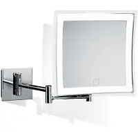 DECOR WALTHER BS 85 Touch LED-Wandspiegel eckig Touch, dimmbar, chrom / silber, für Schlafzimmer, Metall, Design