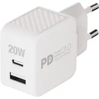 Vivanco VIVanco20W USB PD Dual Schnellladegeraet mit GaN Technologie, weiß (64121)
