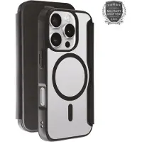 Vivanco MAG PREMIUM Wallet fuer iPhone 16 Pro, schwarz, 2.0m Drop-Protection, MagSafe Support