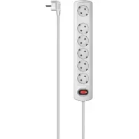 Hama 00223057, 6 AC-Ausgänge, 1,5 m, Kabelgebunden, Weiß, 445 mm, 95 mm