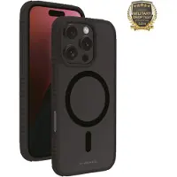 Vivanco MAG SOLID ELITE Cover fuer iPhone 16 Pro, semi- transp./schwarz, 3.2m Drop-Protection, MagSafe Sup