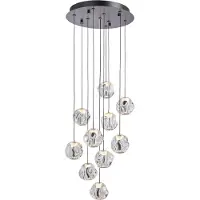 Loom Design Ice Ball 10 Pendelleuchte Transparent - , Ice Ball, dimmbar, Metallisch, für Wohnzimmer, Metall, Modern