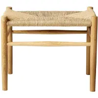 FDB Møbler - J83 Hocker, Eiche matt lackiert / Naturgeflecht