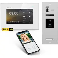 Balter Evo-HD-Mini Video Türsprechanlage Komplettsystem für 18-Familienhaus mit 4,3 Zoll Monitor Silber