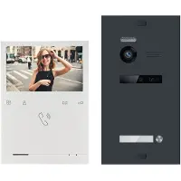 Balter Evo Quick Video Türsprechanlage für 1 Familienhaus mit 4,3 Zoll Monitor 2-Draht Bus Anthrazitgrau