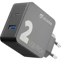 Cellularline Multipower 2 FAST+ - iPhone, Samsung, Huawei, Xiaomi and other Smartphones and Tablets, Drinnen, AC, Schwarz