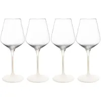 Villeroy & Boch Weißweinglas "Weißweingläser Manufacture Rock 380 ml 4er Set weiß-transparent"