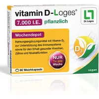 Dr. Loges + Co. GmbH vitamin D-Loges 7.000 I.E. pflanzlich Wochendepot Weichkapseln zur Unterstützung des Immunsystems, 90 St. Kapseln
