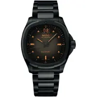 Mido Multifort TV Big Date M049.526.33.081.00 - Zahlen und Striche mit Superluminova orange belegt,braun / schwarz,schwarz - 40mm