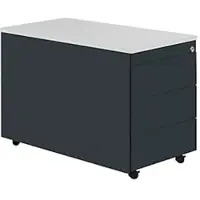 Mauser Schüberollcontainer, 579x800mm, Kunststoffpl., 3 Schübe, anthrazit/lichtgrau