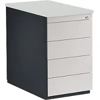 Mauser Schubladencontainer, 720x800, 4 Schubladen, anthrazit/lichtgrau