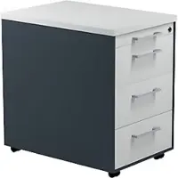 Mauser Schubladencontainer auf Rollen, 579x600mm, 3 Schubl., anthrazitgrau/lichtgrau