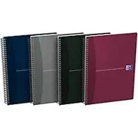 Oxford Power Spiralbuch Oxford Office Essentials, B5, Softcover, 90 Blatt, kariert, 5 Stück, Optik Paper, weiß