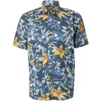 Superdry für Herren. M4010947A Blaues Hemd mit Hawaii-Print (M), Lässig, Modal, Kurzarm