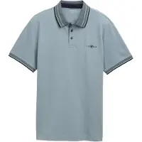 Tom Tailor Polo-Shirt mit Kontraststreifen und Logo-Patch, kurzärmlig Größe: M