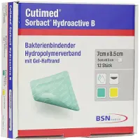 Cutimed Sorbact Hydroactive B Gel-V.7x8,5 cm haft. 12 St Kompressen