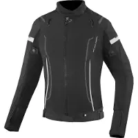 Bogotto Vysio wasserdichte 3in1 Damen Motorrad Textiljacke, schwarz/weiß, M