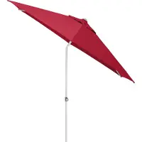 Kettler Easy Push Schirm Ø 270 cm, UPF 50+, silber/ rot, Aluminium/Polyester mit PolyurethanBeschichtung