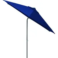 Kettler Easy Push Schirm Ø 300 cm, UPF 50+, anthrazit matt/ blau, Aluminium/Polyester mit PolyurethanBeschichtung