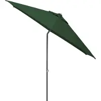 Kettler Easy Push Schirm Ø 230 cm, UPF 50+, anthrazit matt/ grün, Aluminium/Polyester mit PolyurethanBeschichtung