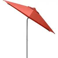 Kettler Easy Push Schirm Ø 230 cm, UPF 50+, anthrazit matt/ terrakotta, Aluminium/Polyester mit PolyurethanBeschichtung