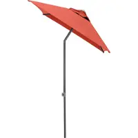 Kettler Easy Push Schirm 150x210 cm, UPF 50+, anthrazit matt/ terrakotta, Aluminium/Polyester mit PolyurethanBeschichtung
