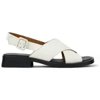 Camper für Damen. K201600-004 Dana Ledersandalen weiß (40), Wohnung, Schnalle, Lässig