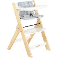 Cangaroo Cangarro Kinderhochstuhl Caramel Holz, Kissen, klappbar, Fußstütze, 3-Punkt-Gurt weiß