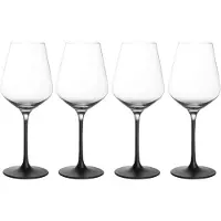 Villeroy & Boch 1137988120, Weißwein-Glas, Flötenglas, Kristall, Glas, Schwarz, Transparent, 380 ml, 9 cm