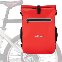 Wiltec Gepäckträgertasche rot, Fahrradtasche Rucksack 20 l Stauraum, Gepäcktasche mit Laptopfach, wasserresistente Fahrrad Tasche