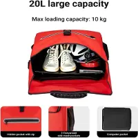 Wiltec Gepäckträgertasche rot, Fahrradtasche Rucksack 20 l Stauraum, Gepäcktasche mit Laptopfach, wasserresistente Fahrrad Tasche