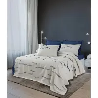 L'essentiel Maison , Larum - Dark Blue, Dunkelblau, Einzel-Piqué, 50 % BAUMWOLLE / 50 % POLYESTER, 160 x 230 cm