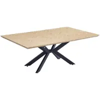 HOME DELUXE Esstisch Eckig AVENCIA inkl. Sternfuß - Fishbone Oak 200 x 120 cm |Küchentisch, Esszimmer, Esszimmertisch