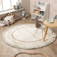 Little Olly Waschbarer Kinderteppich Rund - Milo Grün Ø 160 cm