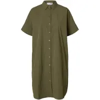 Selected Damen Kleider Slfblair 2/4 Short Shirt Dress - Olijf - Größe 36