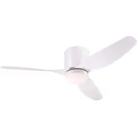 WESTINGHOUSE LED-Deckenventilator Carla, leise, 117 cm, weiß dimmbar, weiß / opal, für Wohn- / Esszimmer, Kunststoff, Modern