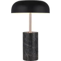 Searchlight Tischlampe Tablu Marmor mit schwarzem Farbton