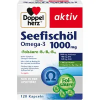 Queisser Pharma GmbH & Co. KG DOPPELHERZ Seefischöl Omega-3 1.000 mg+Fols.Kaps.