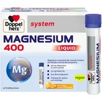 Queisser Pharma GmbH & Co. KG Doppelherz system Magnesium 400 Liquid mit Orange-Lemon-Geschmack für Muskeln und Nervensystem, 30 St. Trinkfläschchen