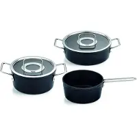 Fissler Topf-Set "Adamant" Set, Kochtopf 20 + Bratentopf 24 + Stielkasserolle 18cm oD, 3 Stk. tlg. Aluminium