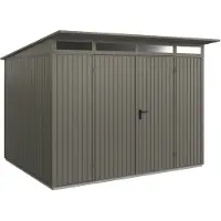 Hörmann , Metall-Gerätehaus Berry Classic mit Pultdach Typ 3, 313 x 283 cm, quarzgrau, 8,9 m², 2-flüglige Tür