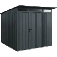 Hörmann , Metall-Gerätehaus Berry Classic mit Pultdach Typ 2, 248 x 283 cm, anthrazitgrau, 7 m², 1-flüglige Tür