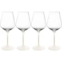 Villeroy & Boch Rotweinglas "Rotweingläser Manufacture Rock 470 ml 4er Set weiß-transparent"