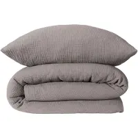Schiesser Bettwäscheset Molly | Einfarbig | Musselin | 2-teilig | 100% Baumwolle | Weich & Angenehm | YKK-Reißverschluss | 135x200 cm + 80x80 cm | Grau