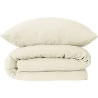 Schiesser Bettwäscheset Molly | Einfarbig | Musselin | 2-teilig | 100% Baumwolle | Weich & Angenehm | YKK-Reißverschluss | 135x200 cm + 80x80 cm | Offwhite